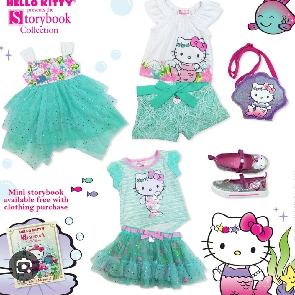 Hello Kitty Girls Teal Mermaid Outfit Set - Hello Kitty